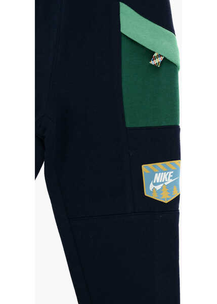 Pantaloni de trening Nike Drawstring Waist Brushed Cotton Joggers Blue Baieti (BM 9248267) 2