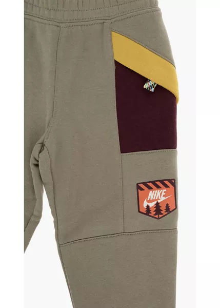 Pantaloni de trening Nike Drawstring Waist Brushed Cotton Joggers Beige Baieti (BM 9248276) 2