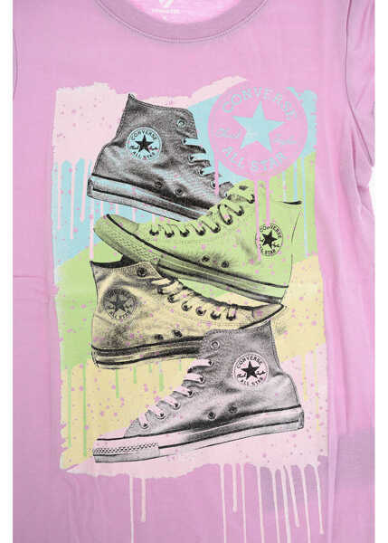 Tricouri Converse All Star Chuck Taylor Maxi Glitter Printed T-Shirt Pink Baieti (BM 9248690) 2