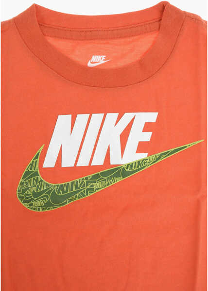 Tricouri Nike Solid-Color T-Shirt With Printed Logo Orange Baieti (BM 9248699) 2