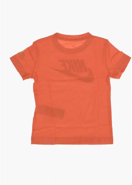 Tricouri Nike Solid-Color T-Shirt With Printed Logo Orange Baieti (BM 9248699) 3