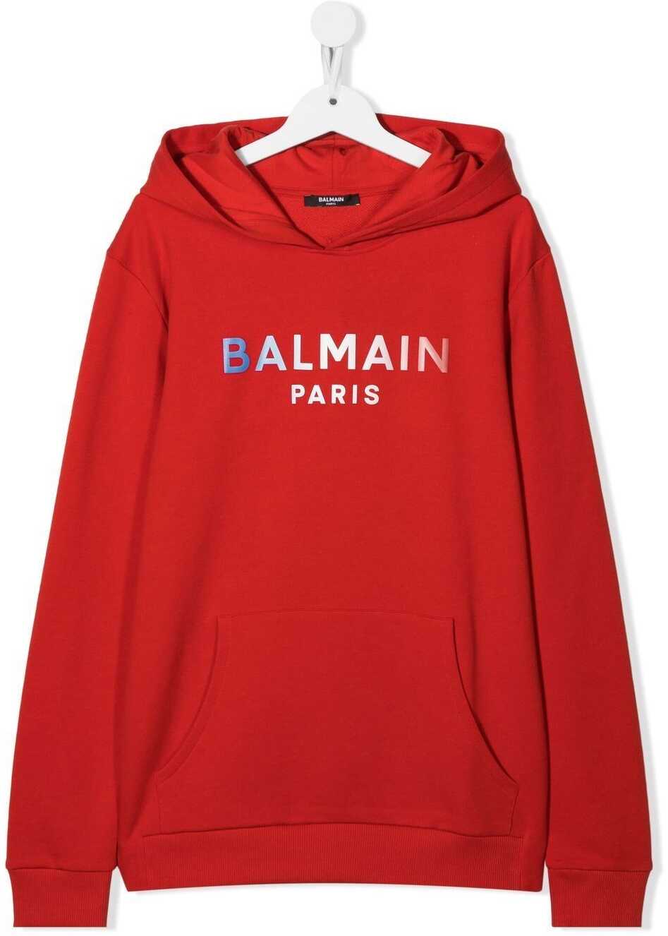 Balmain Boys Cotton Sweatshirt RED