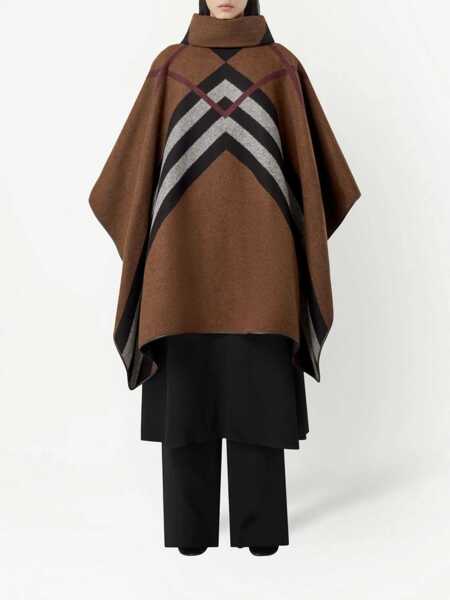 Poncho Burberry Chevron Check Poncho BROWN Femei (BM 9249212) 2