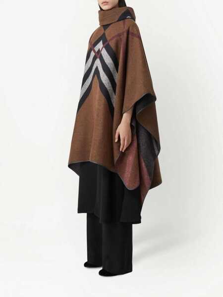 Poncho Burberry Chevron Check Poncho BROWN Femei (BM 9249212) 3