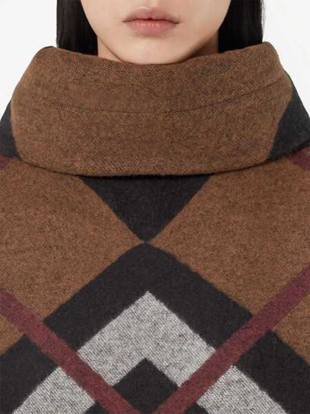 Poncho Burberry Chevron Check Poncho BROWN Femei (BM 9249212) 5