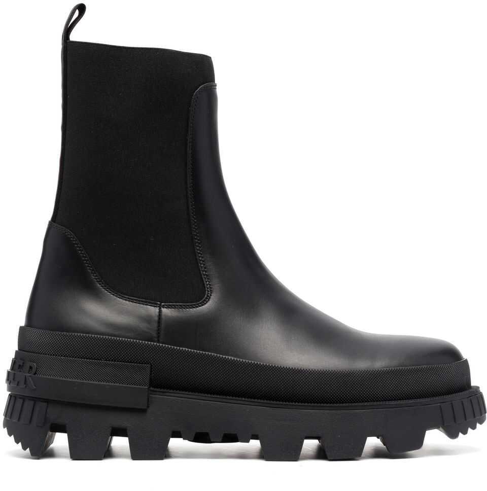 Moncler Leather Ankle Boots BLACK