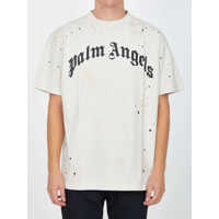 Tricouri Distressed T-Shirt With Logo Barbati