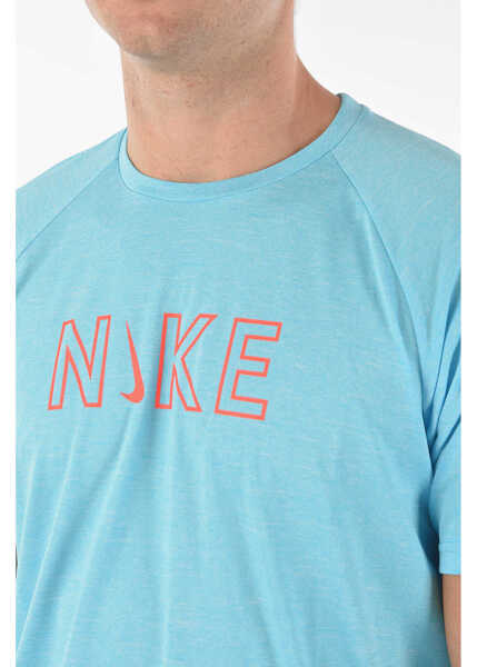 Tricouri Nike Swim Logo Printed Dri-Fit T-Shirt Light Blue Barbati (BM 9265820) 3