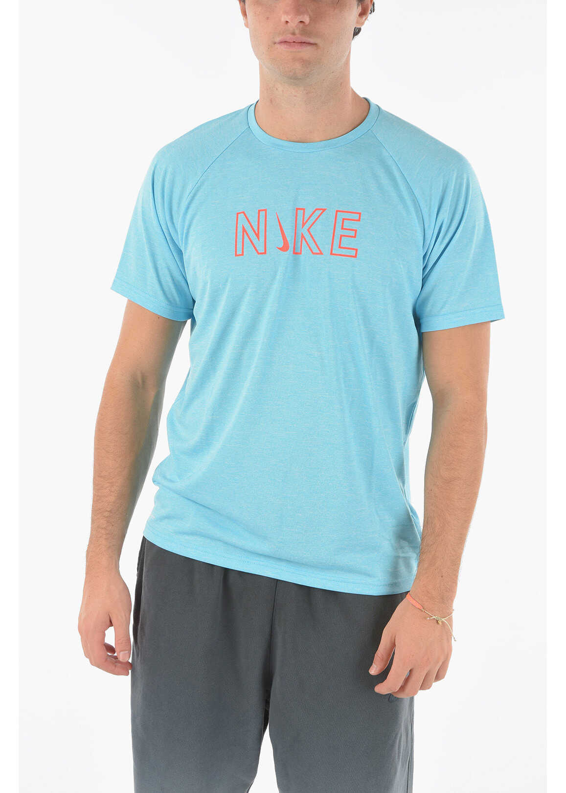 Nike Swim Logo Printed Dri-Fit T-Shirt Light Blue