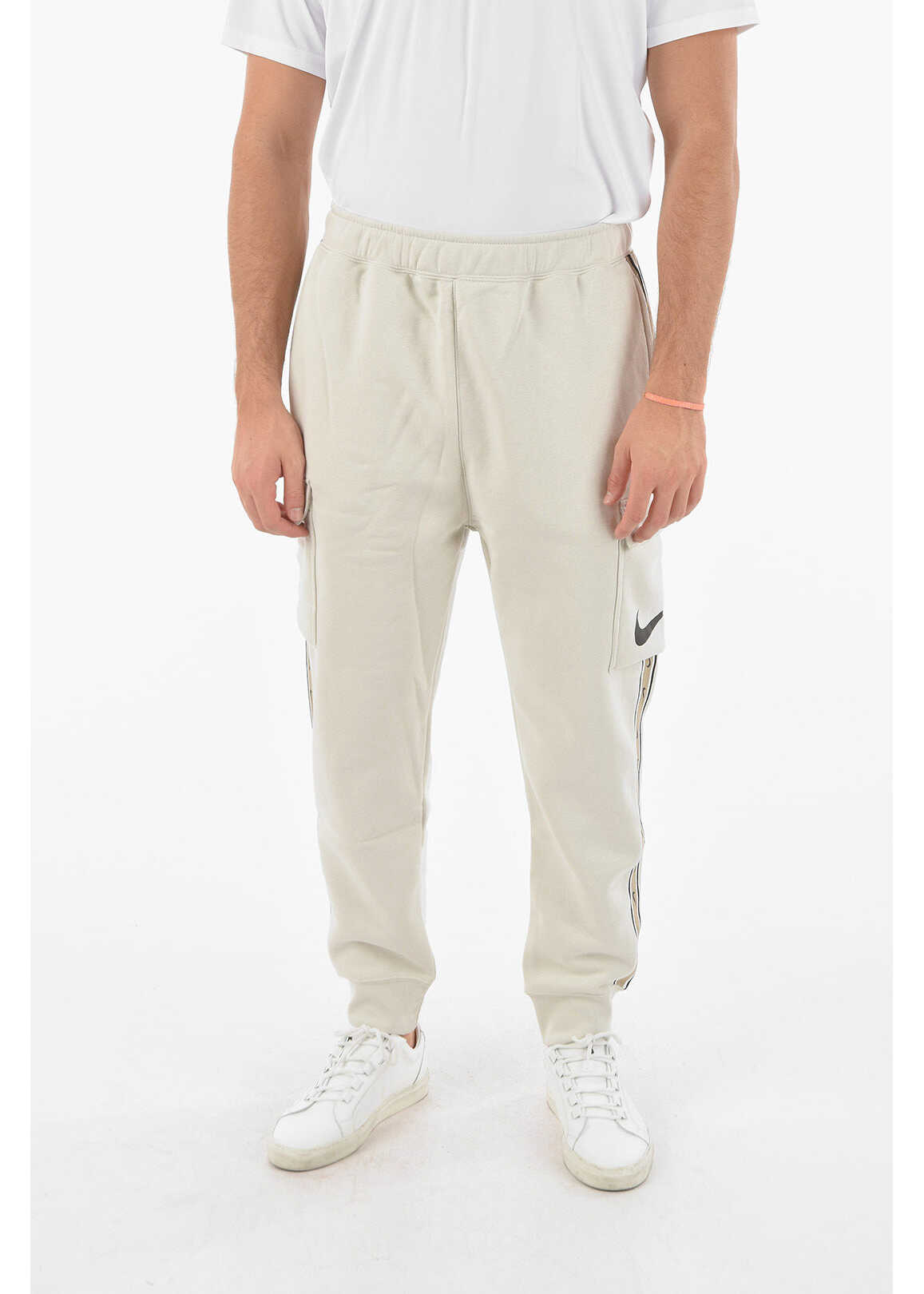 Nike Logoed Side Band Standard Fit Cargo Joggers Gray