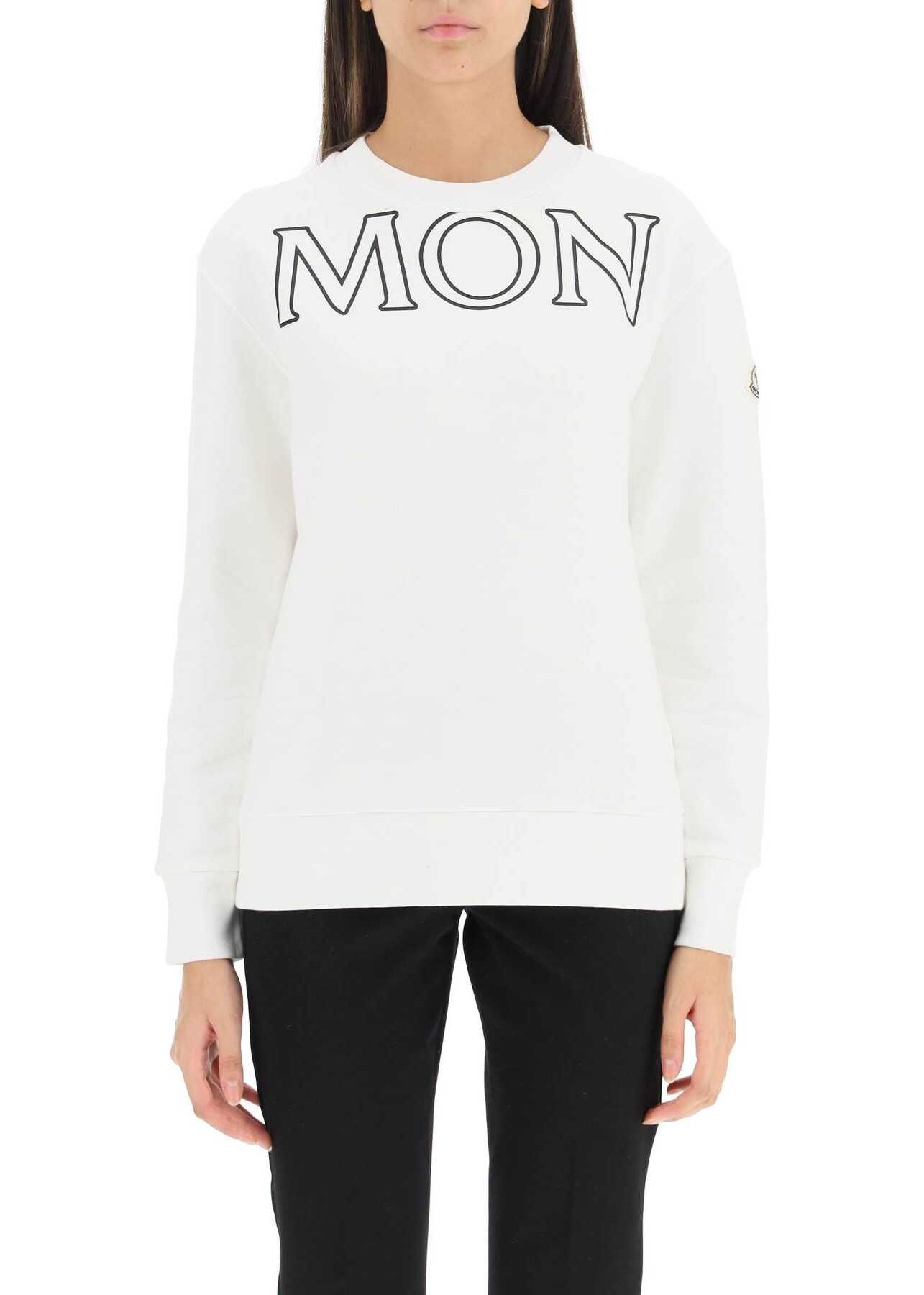 Moncler Basic Logo Lettering Sweatshirt NATURAL