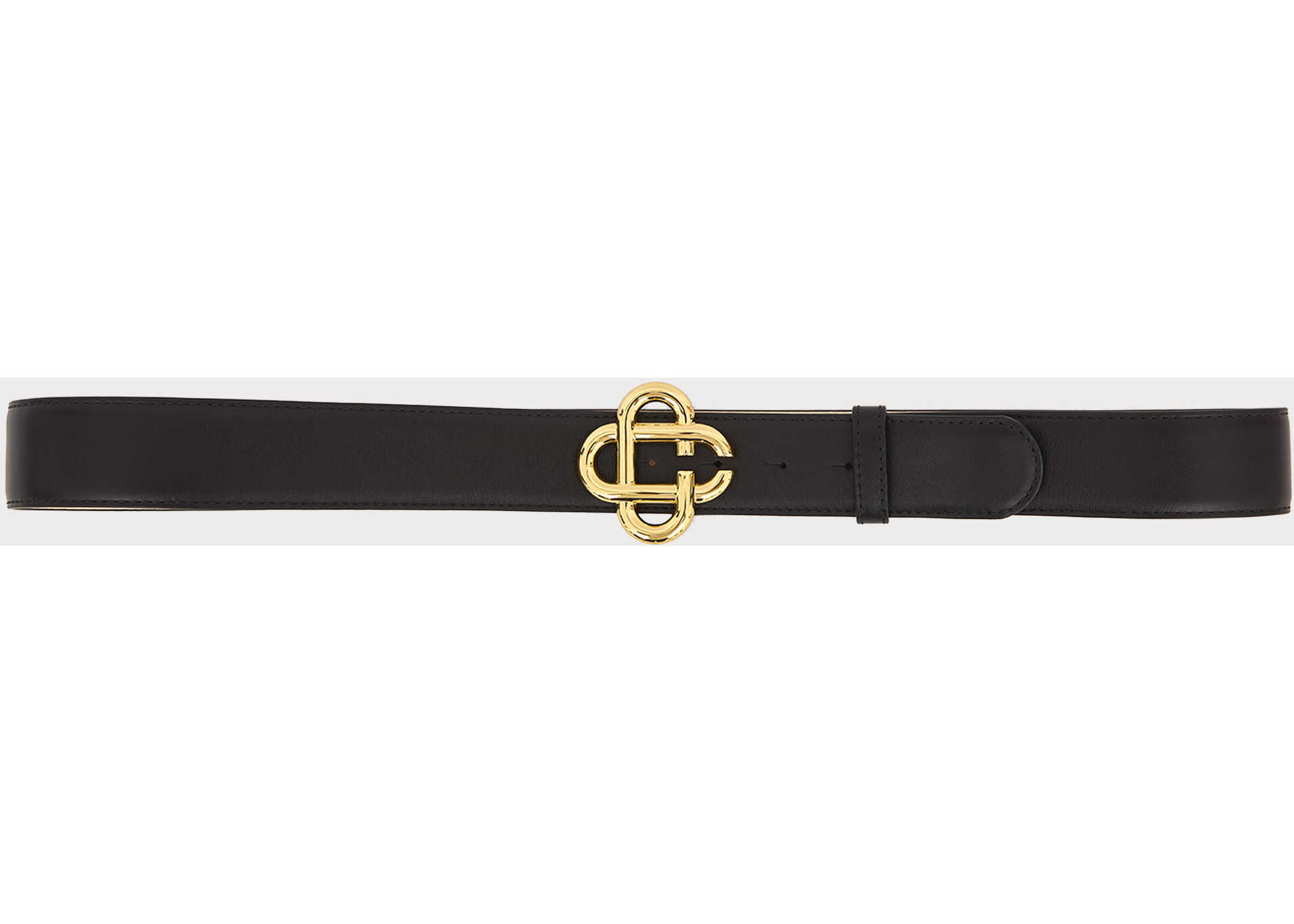 Casablanca Black Leather Belt Black/gold