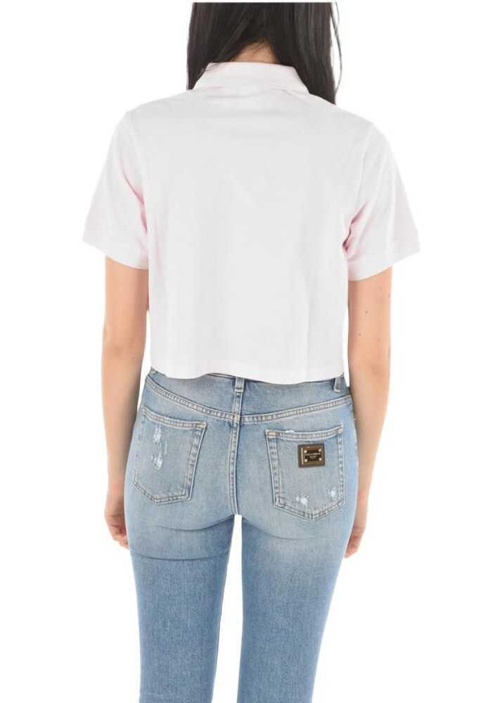 Tricouri Polo adidas Embroidered Logo Cotton Blend Crop Polo Pink Femei (BM 9271100) 3