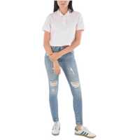 Tricouri Polo Dama - Tricouri Polo adidas Embroidered Logo Cotton Blend Crop Polo Pink Femei (BM 9271100) - B-mall.ro