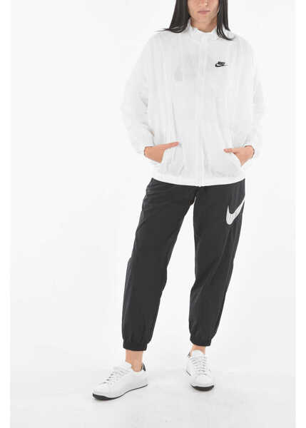 Jachete Nike Logo Embroidered Solid Color Windbreaker Jacket White Femei (BM 9271133) 4