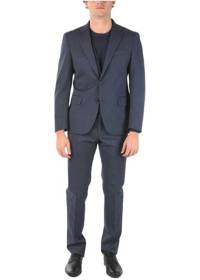 CORNELIANI Cc Collection Single-Breasted Right Stretch Virgin Wool Suit Blue