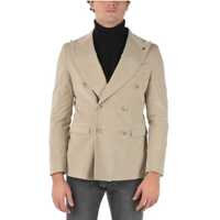 Sacouri Cc Collection Ribbed Velour Reward Double-Breasted Blazer Wi Barbati