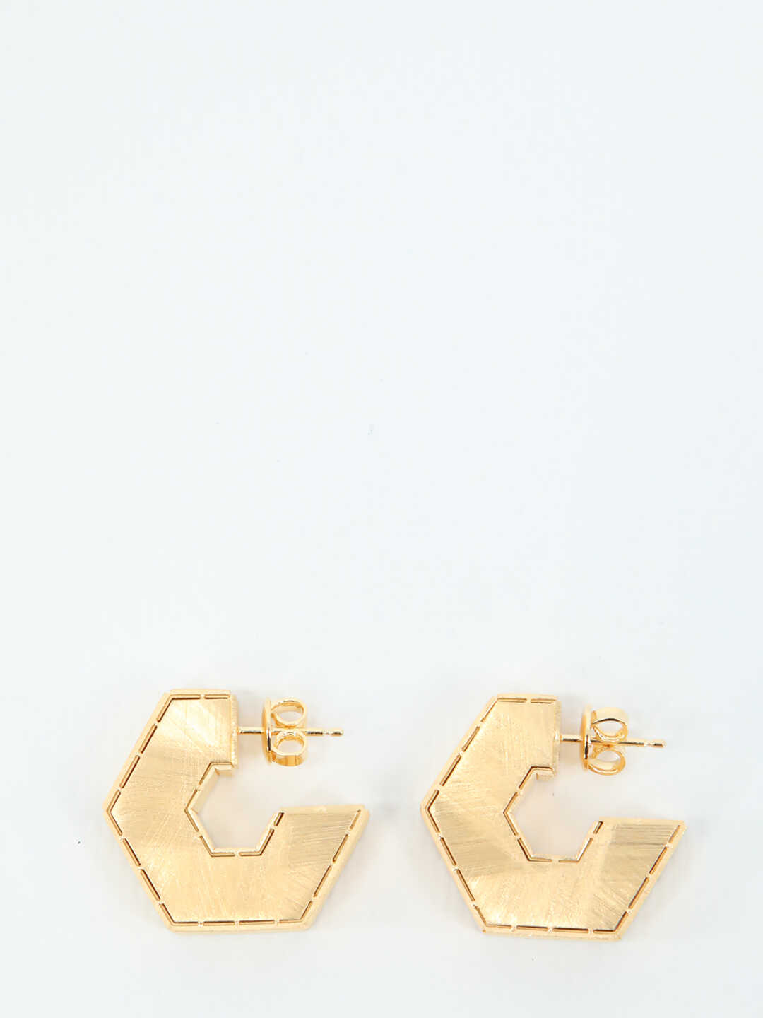 Bottega Veneta Hexagonal Earrings Gold