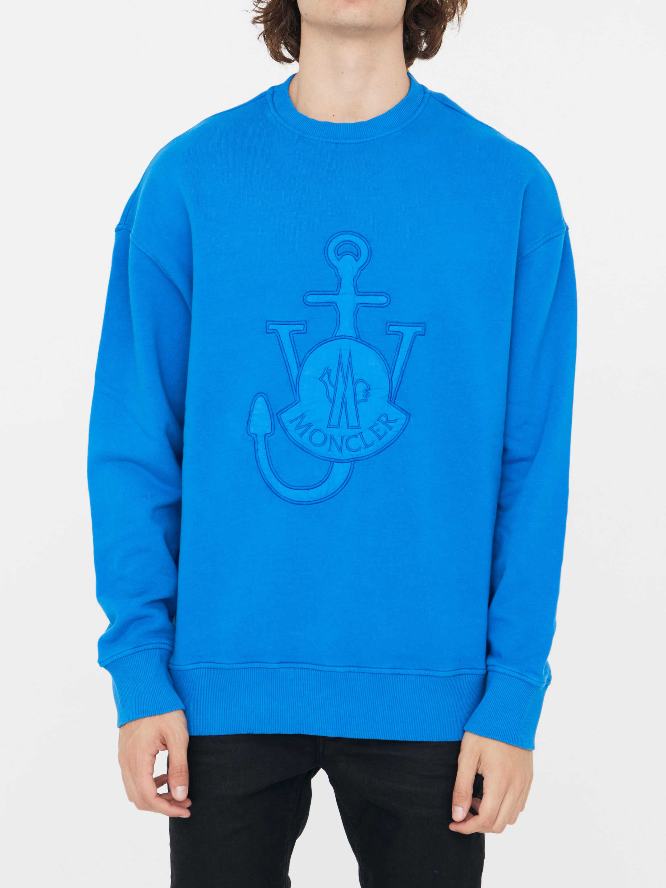 Moncler Sweatshirt With Logo Blue