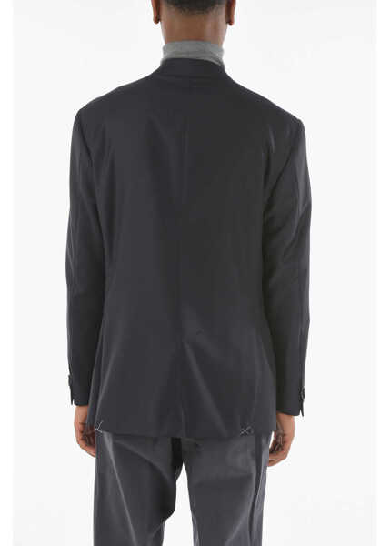 Sacouri CORNELIANI Extrafine Virgin Wool Leader Soft Blazer With Notch Lapel Blue Barbati (BM 9278462) 2