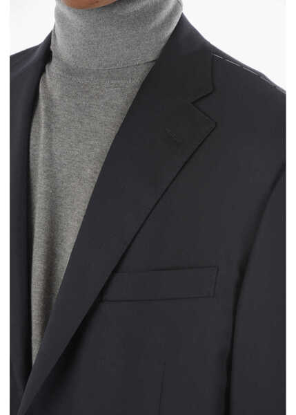 Sacouri CORNELIANI Extrafine Virgin Wool Leader Soft Blazer With Notch Lapel Blue Barbati (BM 9278462) 3