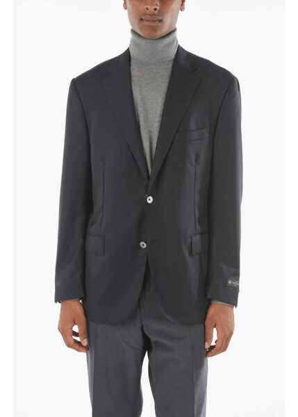 Sacouri CORNELIANI Extrafine Virgin Wool Leader Soft Blazer With Notch Lapel Blue Barbati (BM 9278462) 1