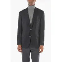 Sacouri Extrafine Virgin Wool Leader Soft Blazer With Notch Lapel Barbati