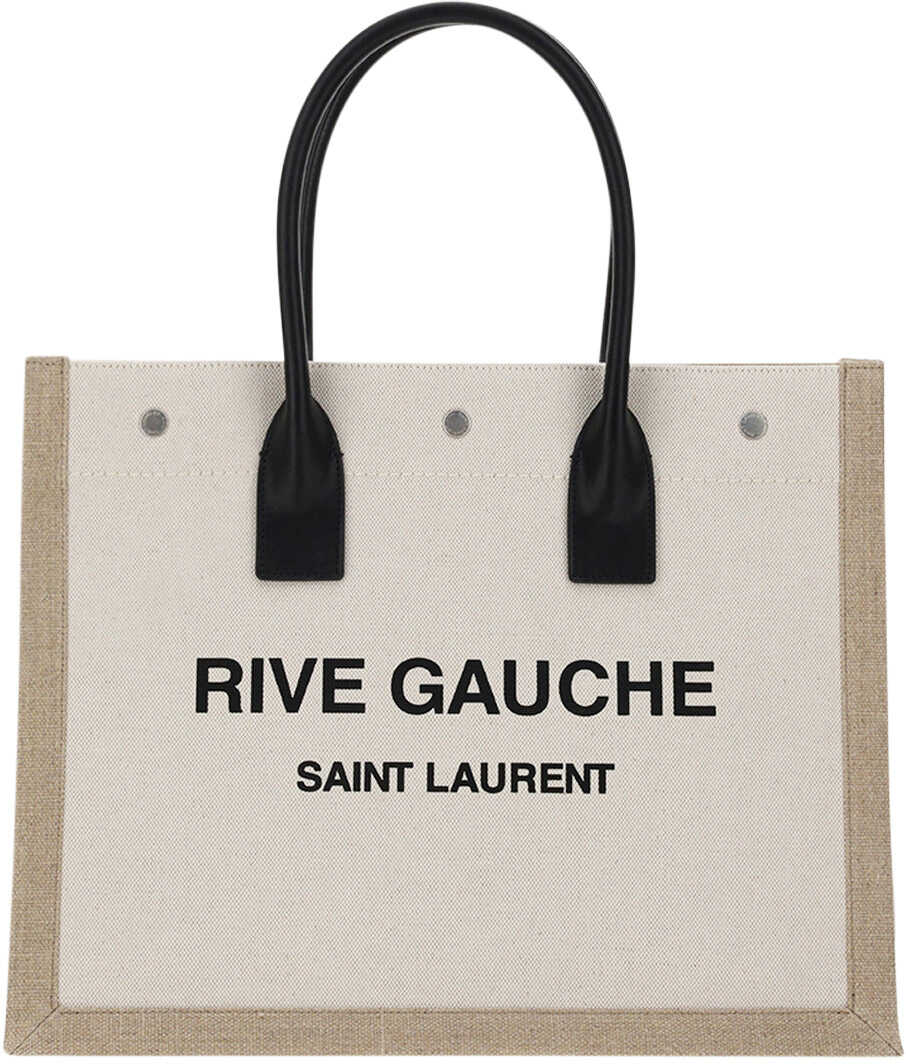 Saint Laurent Rive Gauche Tote Bag GREGGIO/NATURALE/NERO