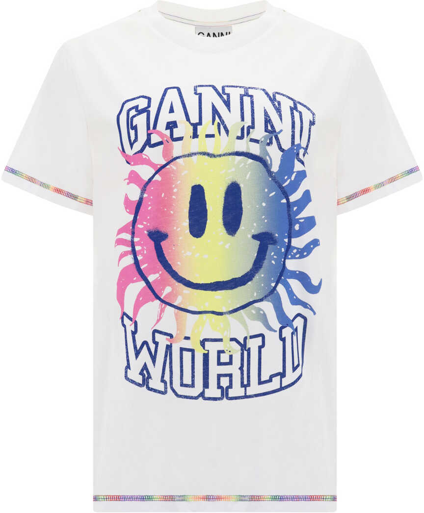 Ganni Smiley T-Shirt BRIGHT WHITE