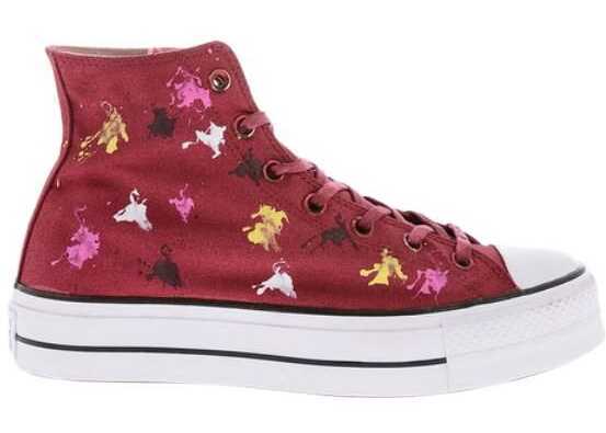 Sneakers Converse All Star Chuck Taylor 4 Cm Painting Effect High-Top Sneakers Burgundy Femei (BM 9284471) 2