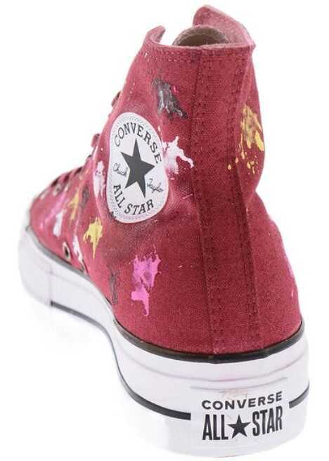 Sneakers Converse All Star Chuck Taylor 4 Cm Painting Effect High-Top Sneakers Burgundy Femei (BM 9284471) 3