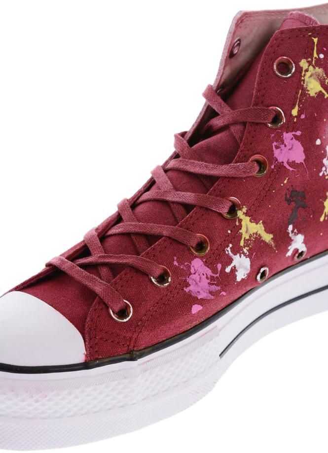 Sneakers Converse All Star Chuck Taylor 4 Cm Painting Effect High-Top Sneakers Burgundy Femei (BM 9284471) 4