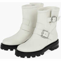 Botine Rubberised Leather Youth Ankle Boots Embellished With Logoed Femei