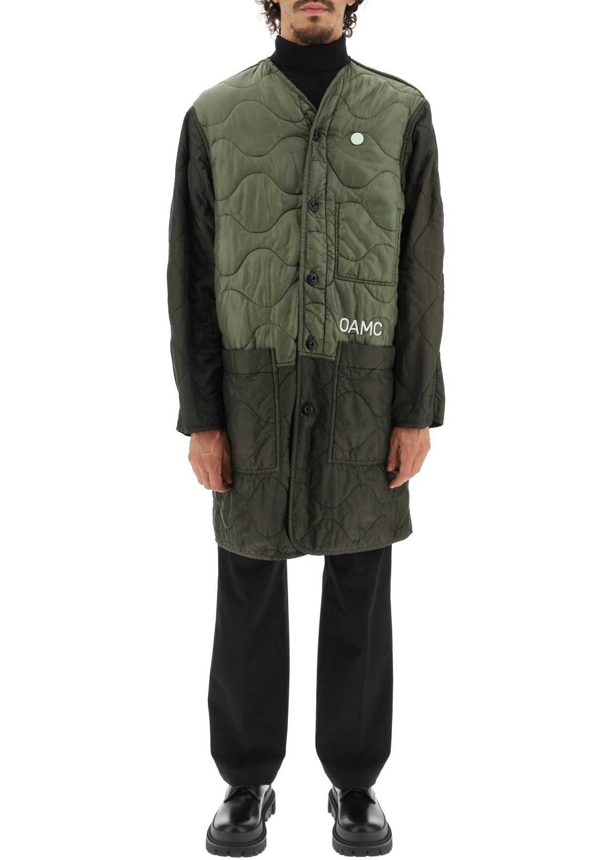 OAMC Quilted Midi Liner Jacket SEA GREEN