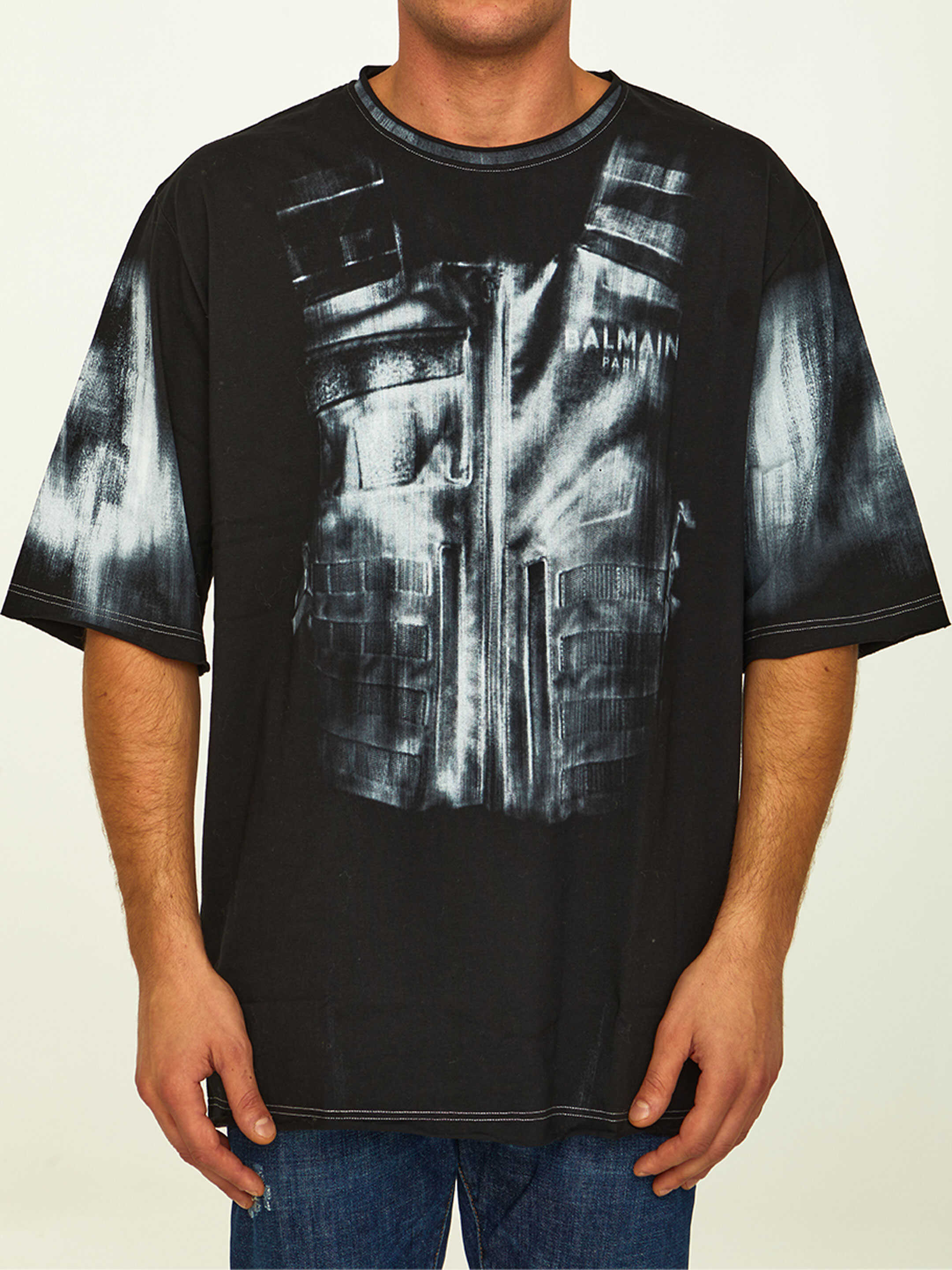 Balmain Printed T-Shirt Black/white image6