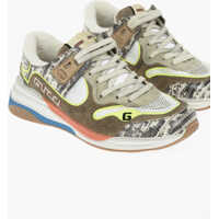 Sneakers Gucci Leather Nylon Ultrapace Tejus Sneakers With Side Logo
