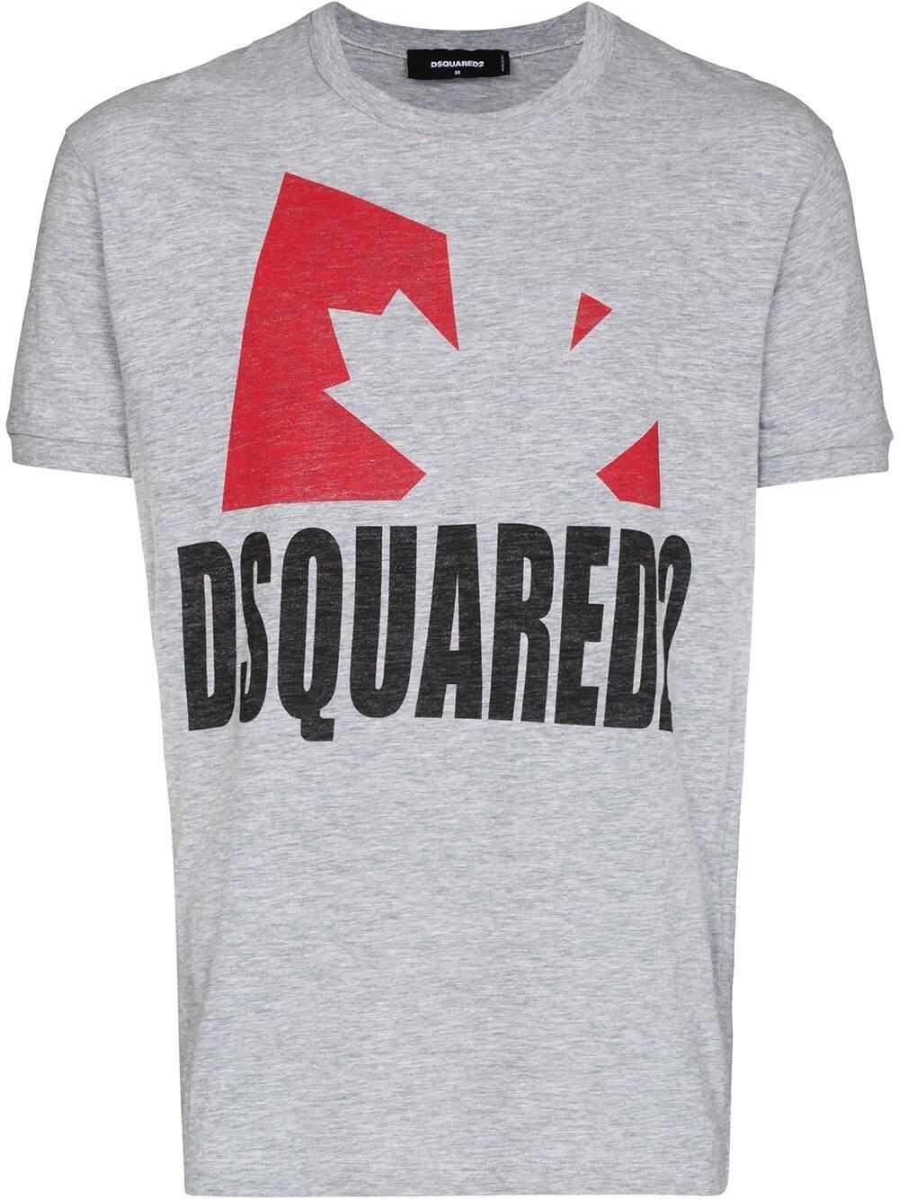DSQUARED2 Crew Neck Printed Logo Cotton T-Shirt Gray image0