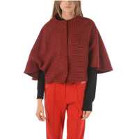 Paltoane Houndstooth Wool Cropped Cape Femei