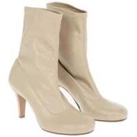 Botine Mm22 8Cm Faux Leather Round Toe Booties Femei