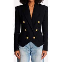 Sacouri Double-Breasted Wool Jacket Femei