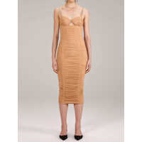 Rochii elegante Nude Mesh Midi Dress Femei
