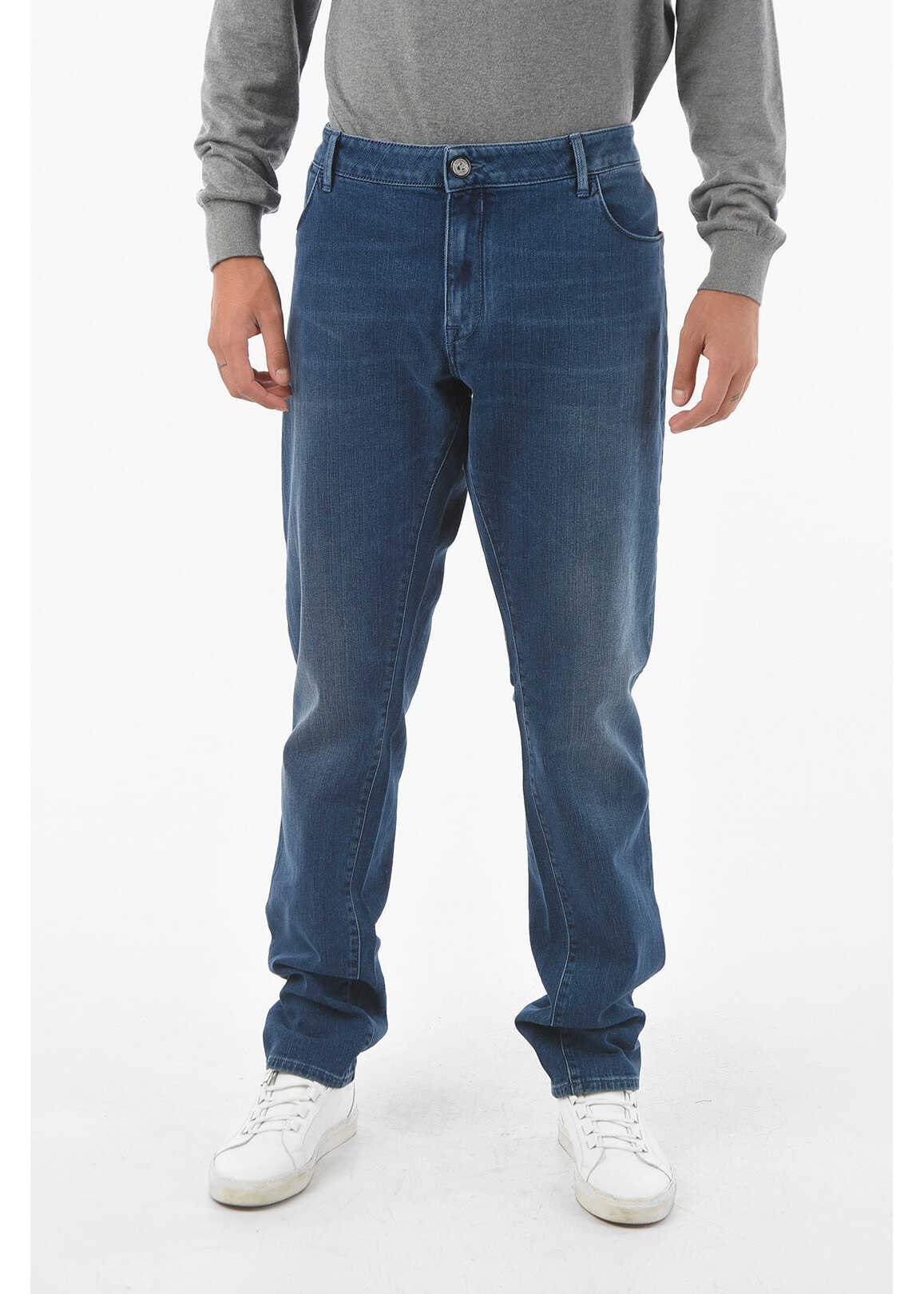 CORNELIANI Id Mid-Wash Straight-Leg Jeans Blue
