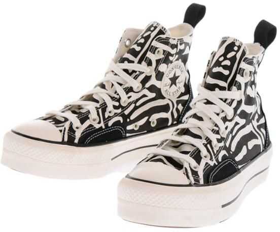 Converse Chuck Taylor All Star 4Cm All Over Printed High Top Sneakers Black & White