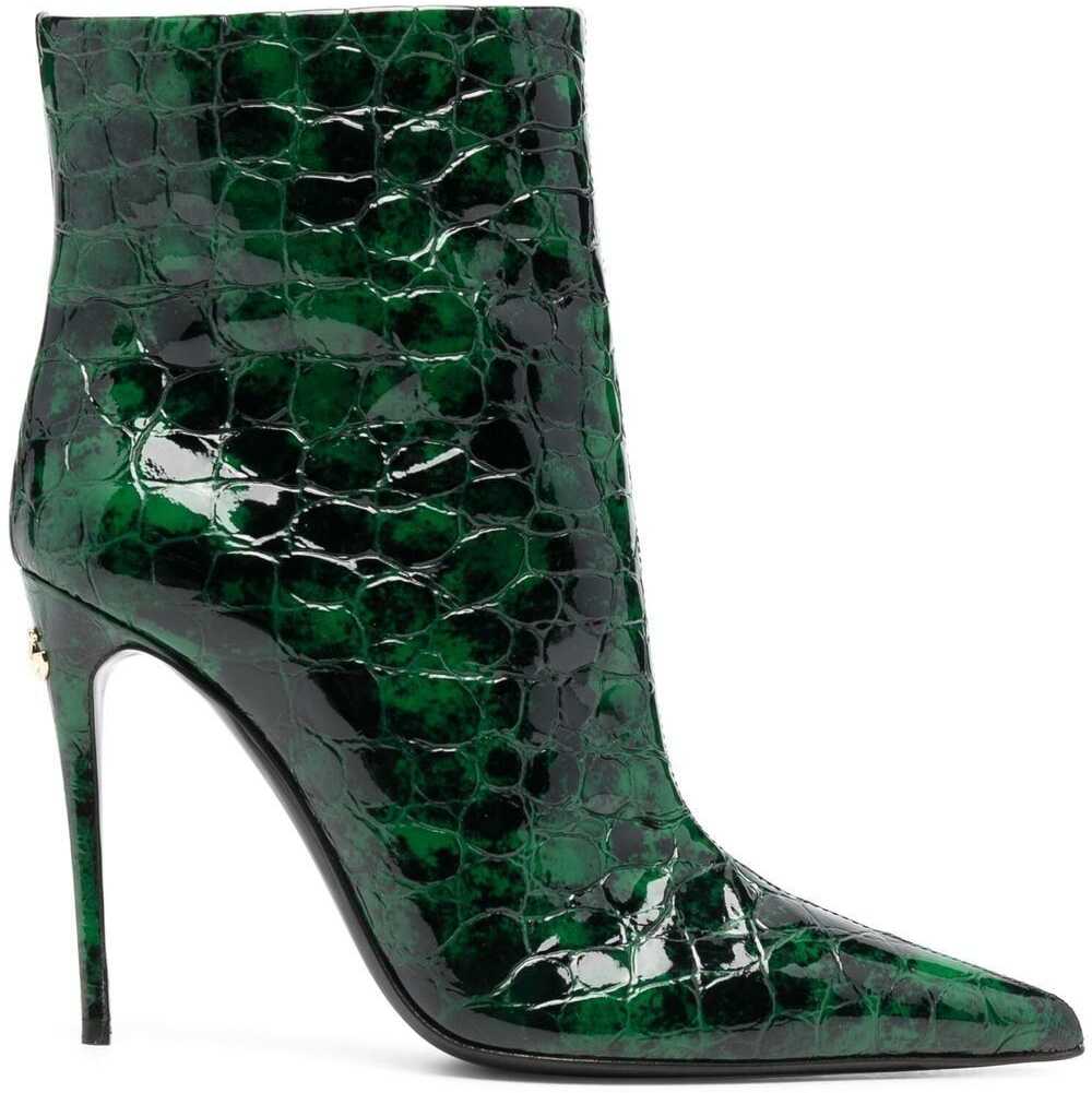 Dolce & Gabbana Leather Ankle Boots GREEN