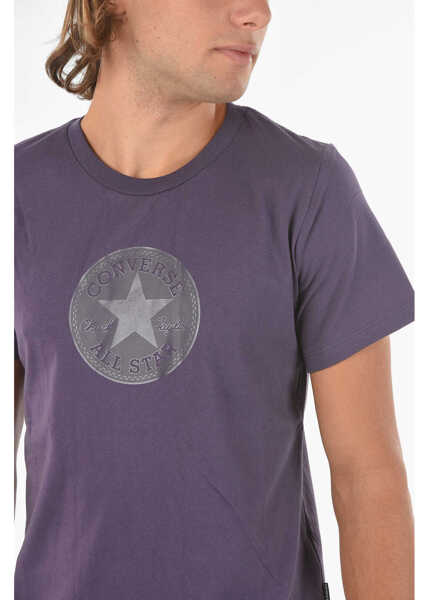 Tricouri Converse All Star Chuck Taylor Logo-Printed T-Shirt Violet Barbati (BM 9304751) 3