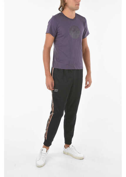 Tricouri Converse All Star Chuck Taylor Logo-Printed T-Shirt Violet Barbati (BM 9304751) 4