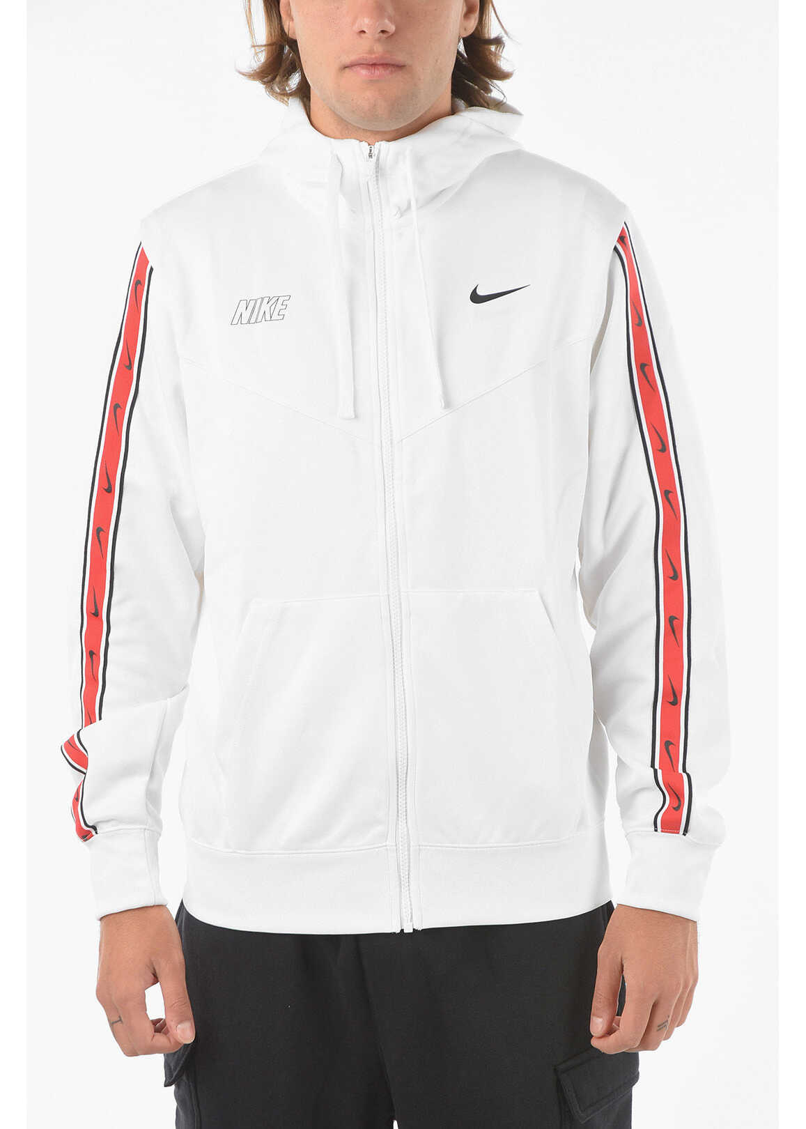 Nike Logoed Side Band 2 Pockets Sweatshirt White