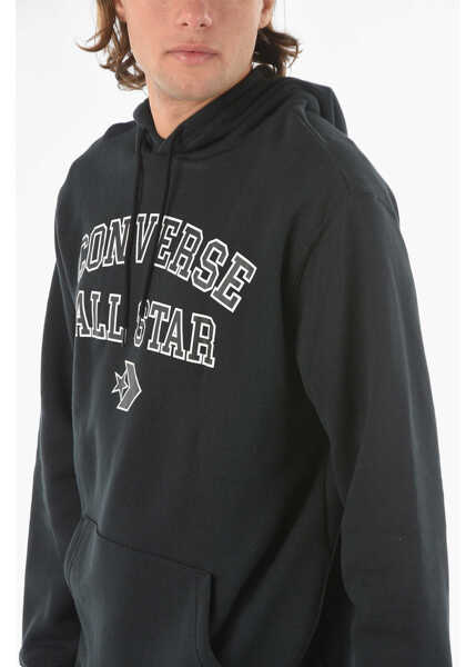 Bluze de trening Converse All Star Logo Printed Standard Fit Hoodie Black Barbati (BM 9304943) 3