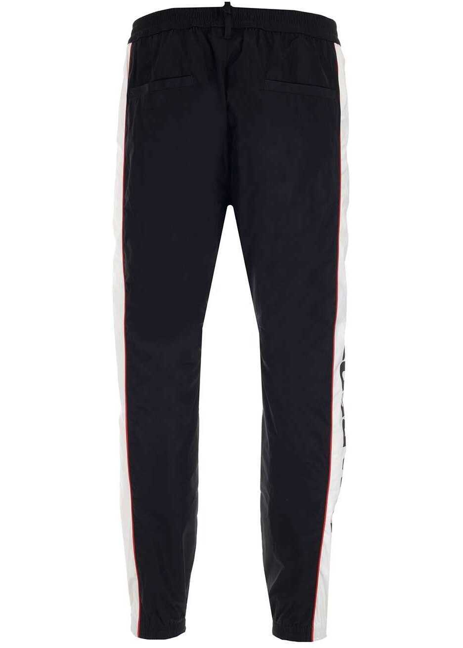 Pantaloni casual DSQUARED2 Contrasting Side Band Track Pants Black Barbati (BM 9305066) 2