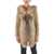 Philipp Plein Couture Studded Fox Fur Edged Amazing Fur Parka Beige